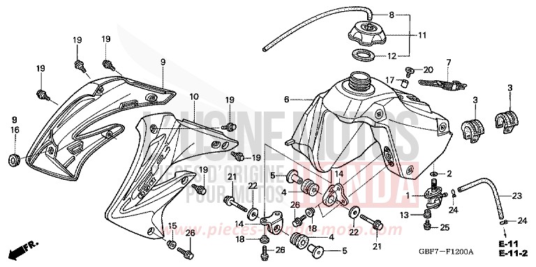 KRAFTSTOFFTANK von CR85R "Big Wheel" EXPLOSION RED (R254) von 2003
